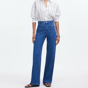 NWT Madewell The Perfect Vintage Wide-leg Jean in Lape Wash: Patch Pocket